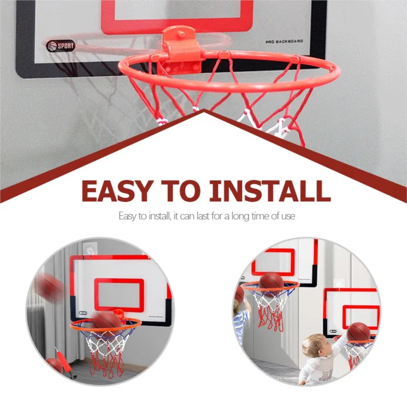 Hanging basketball backboard