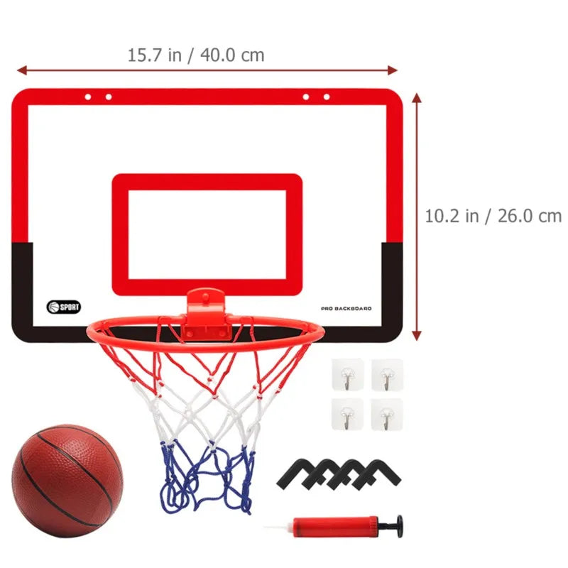 Hanging basketball backboard